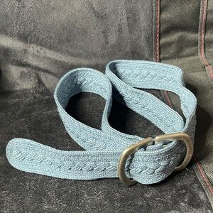 Liz Claiborne Teal Woven Belt with Silver Buckle